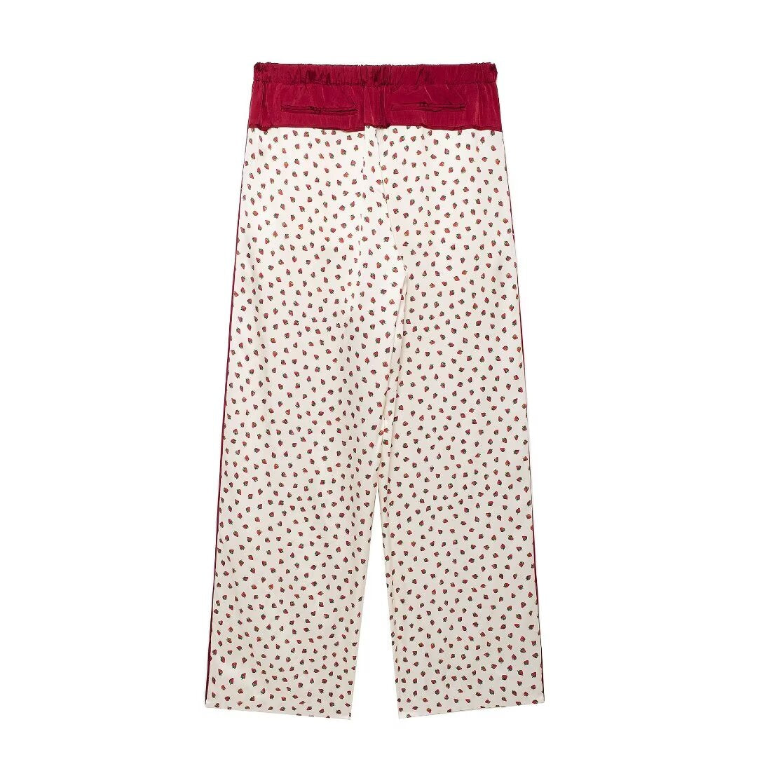 Women's Autumn Women's Casual Strawberry Printed Pajamas Pant Sets
