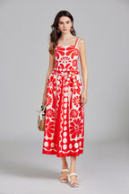 Women's 's Printed Halter A-Line Maxi Dress