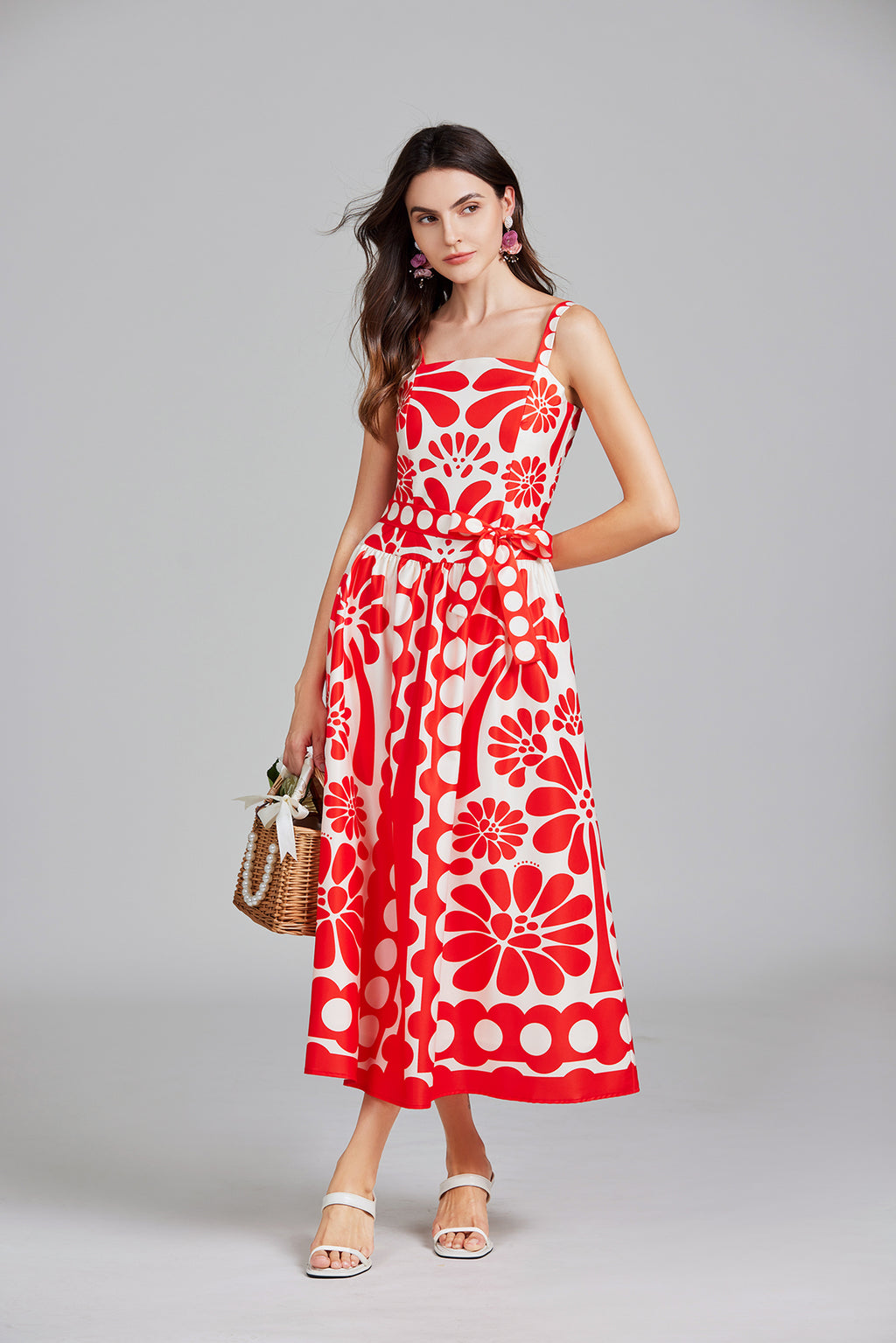 Women's 's Printed Halter A-Line Maxi Dress