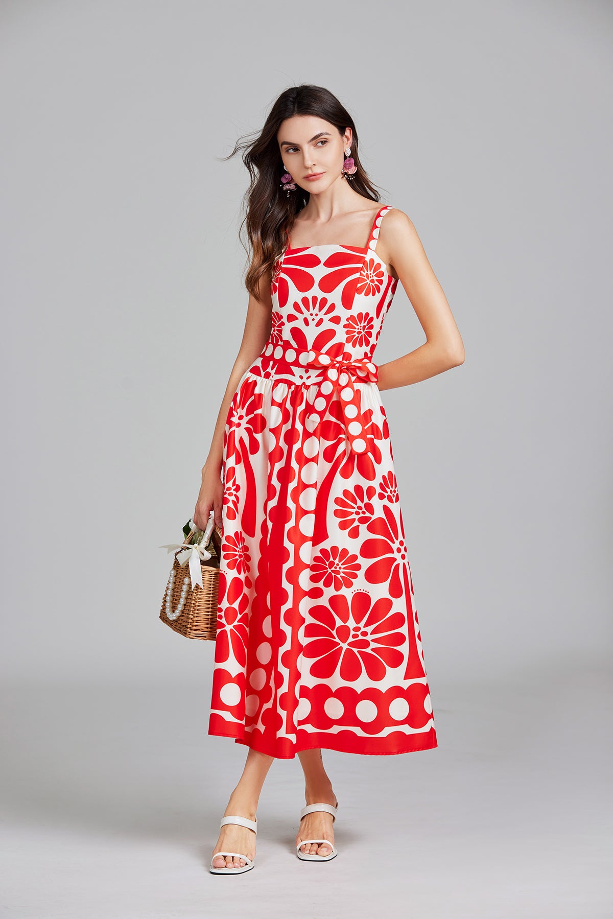 Women's 's Printed Halter A-Line Maxi Dress