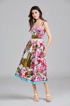 Women's 's Printed Halter A-Line Maxi Dress