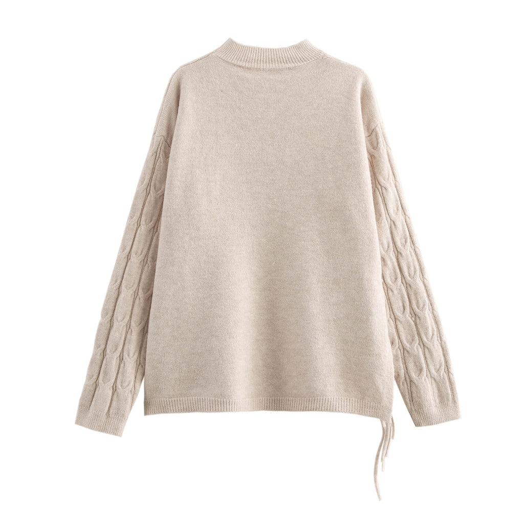 Women's Winter Tassel Knitted Plait Cardigan and Skirt Two-Piece Set