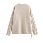 Women's Winter Tassel Knitted Plait Cardigan and Skirt Two-Piece Set