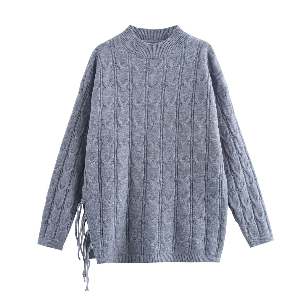 Women's Winter Tassel Knitted Plait Cardigan and Skirt Two-Piece Set