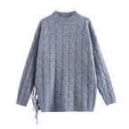 Women's Winter Tassel Knitted Plait Cardigan and Skirt Two-Piece Set