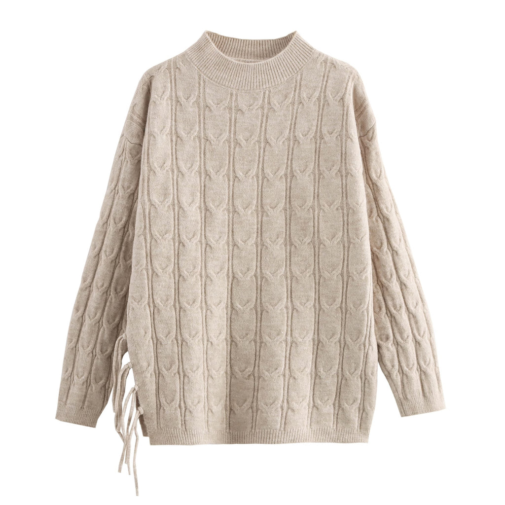 Women's Winter Tassel Knitted Plait Cardigan and Skirt Two-Piece Set