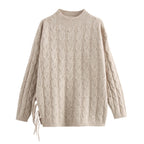 Women's Winter Tassel Knitted Plait Cardigan and Skirt Two-Piece Set