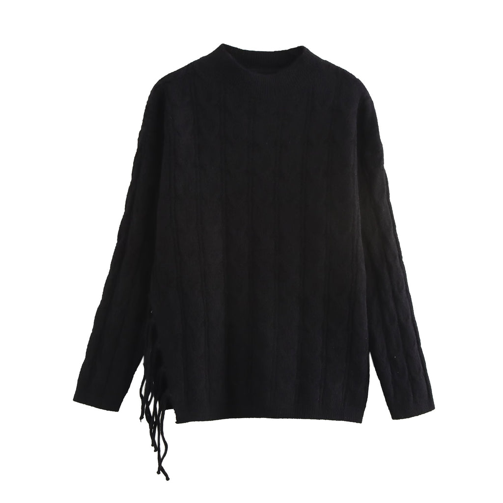 Women's Winter Tassel Knitted Plait Cardigan and Skirt Two-Piece Set