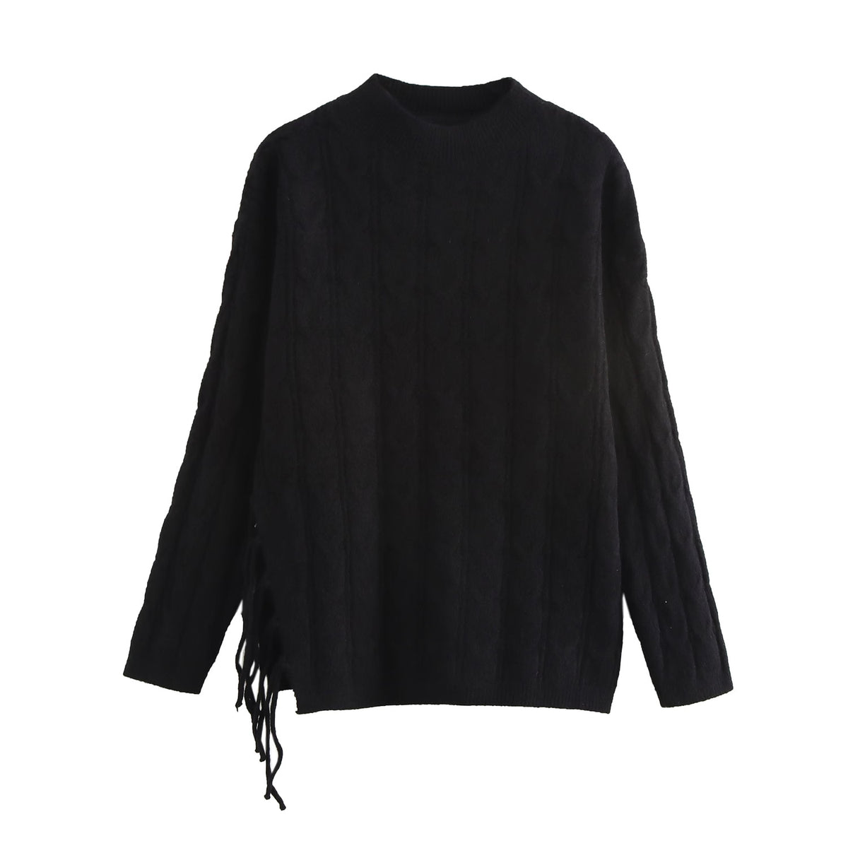 Women's Winter Tassel Knitted Plait Cardigan and Skirt Two-Piece Set