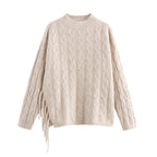 Women's Winter Tassel Knitted Plait Cardigan and Skirt Two-Piece Set