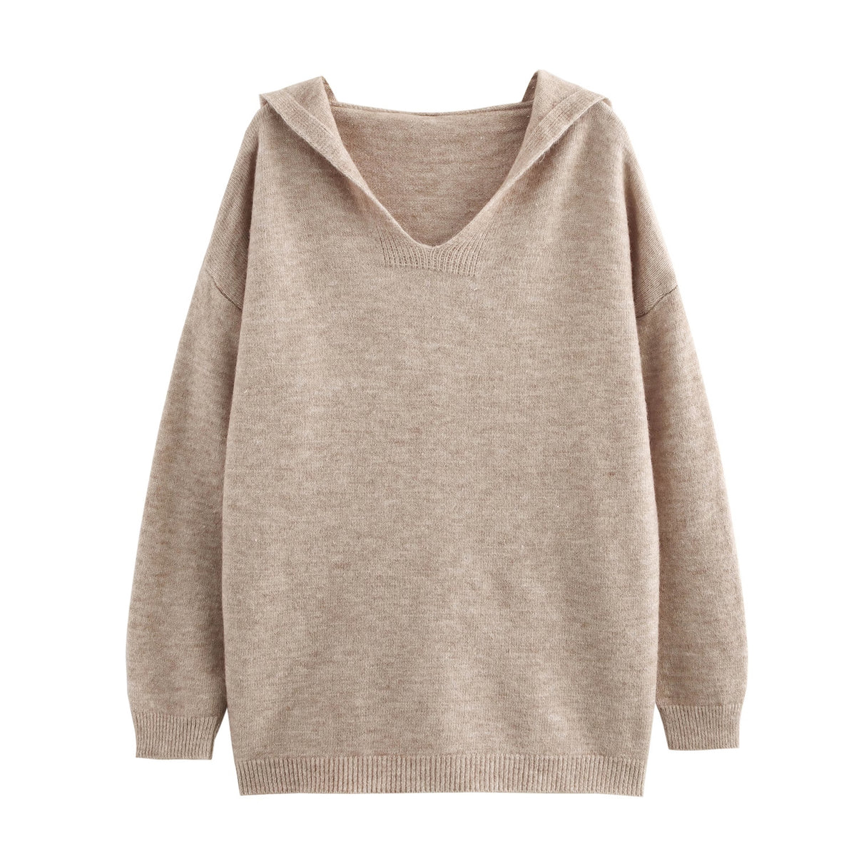 Hooded Pullover Knitwear Wide Leg Pants Suit Two-Piece Set