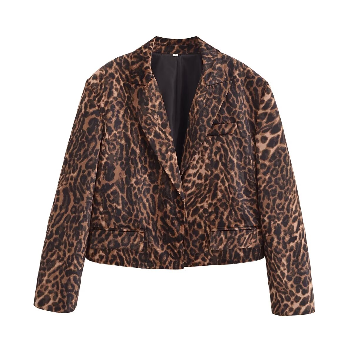 Women's Animal-Print Cropped Blazer & Skirt Two-Piece Set