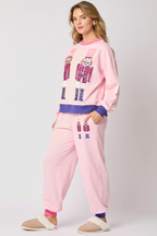 Women's Autumn Winter Christmas Soldier Color Blocking Sequin Casual