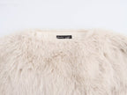 Women's Solid Color Long Sleeve Artificial Fur Effect Top