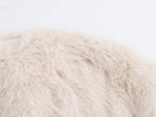 Women's Solid Color Long Sleeve Artificial Fur Effect Top