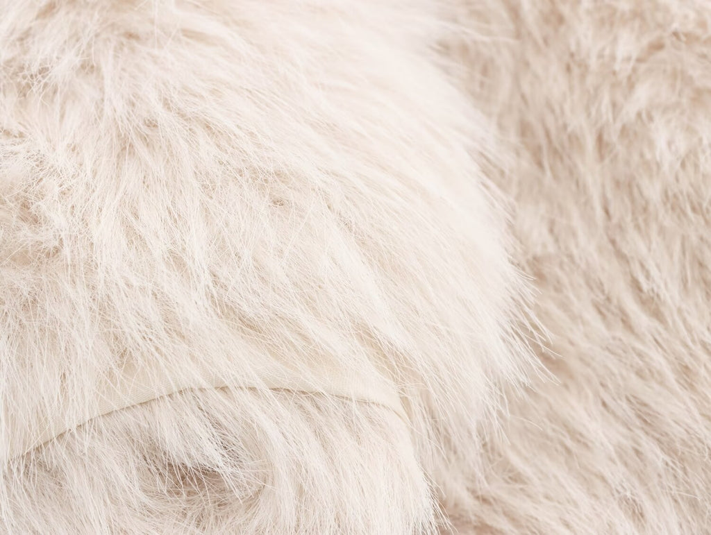 Women's Solid Color Long Sleeve Artificial Fur Effect Top