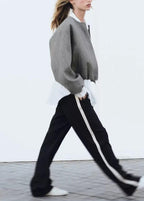 Fall Clothing Striped Pantsets High Rise