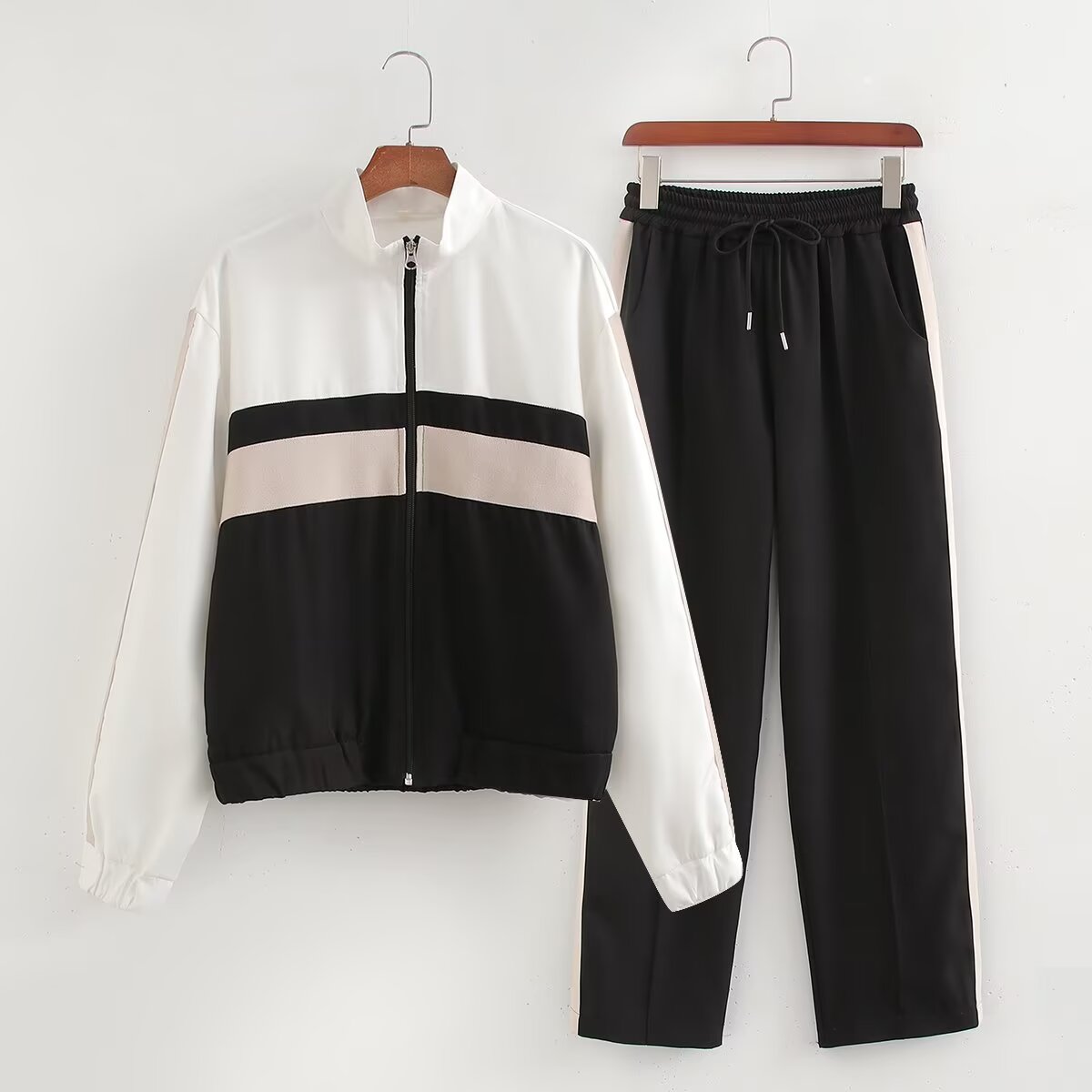 Fall Clothing Striped Pantsets High Rise