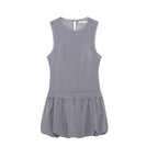 Women's Wide Swing Crew Neck Sleeveless Short Version Dress