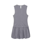 Women's Wide Swing Crew Neck Sleeveless Short Version Dress