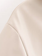 Women's Fall Women Clothing Stylish Simple Faux Leather Slim Shirt
