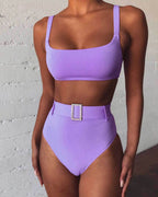 Solid Color One-piece Swimwear