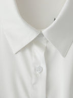 Women's Fall Women Clothing Stylish Simple Beaded Embroidered Satin Long Sleeve Shirt