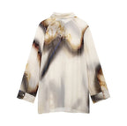 Women's Single Breasted Long Sleeve Printed Shirt