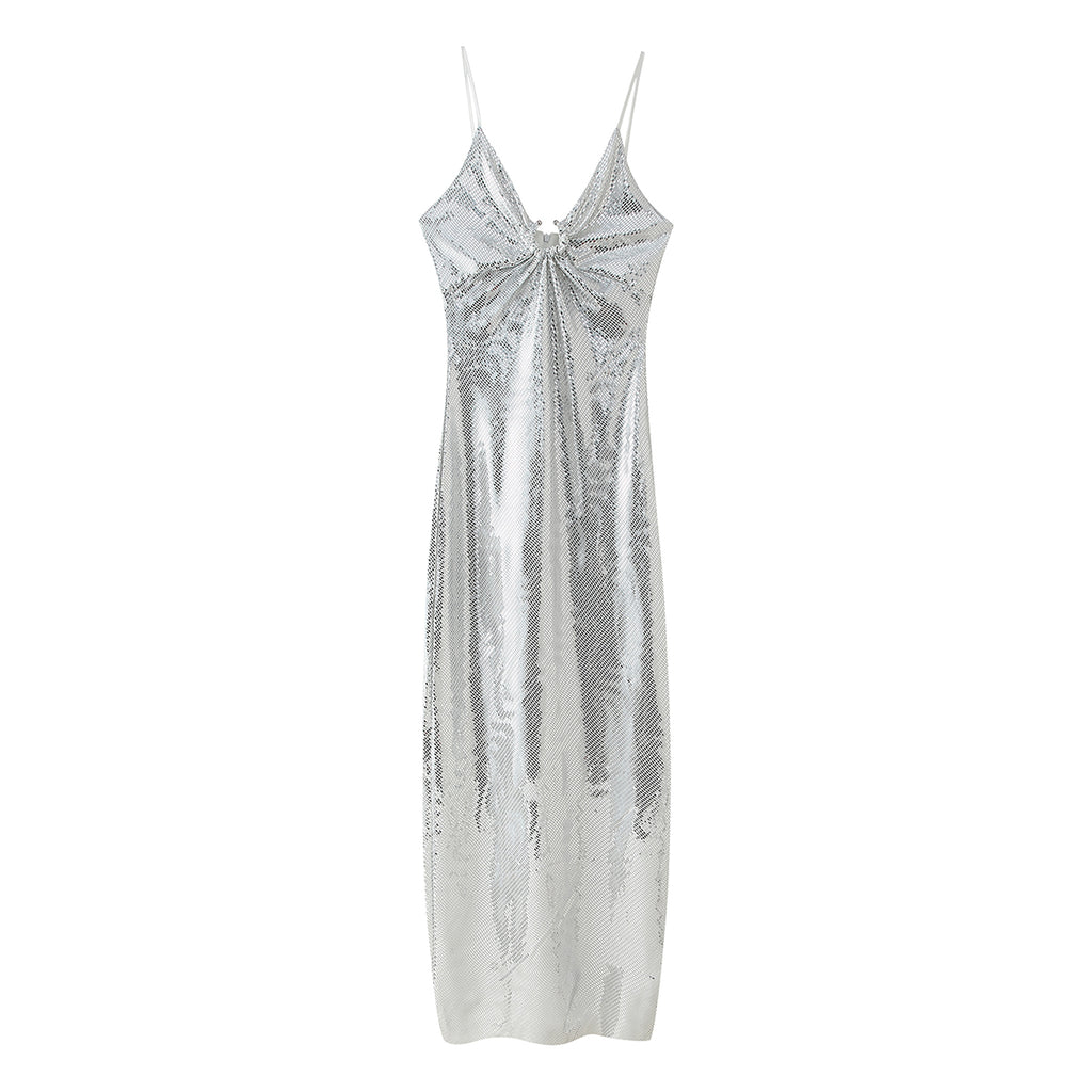 Sequined Long Hollow Cutout Decorative Suspender