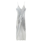 Sequined Long Hollow Cutout Decorative Suspender