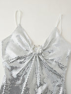 Sequined Long Hollow Cutout Decorative Suspender