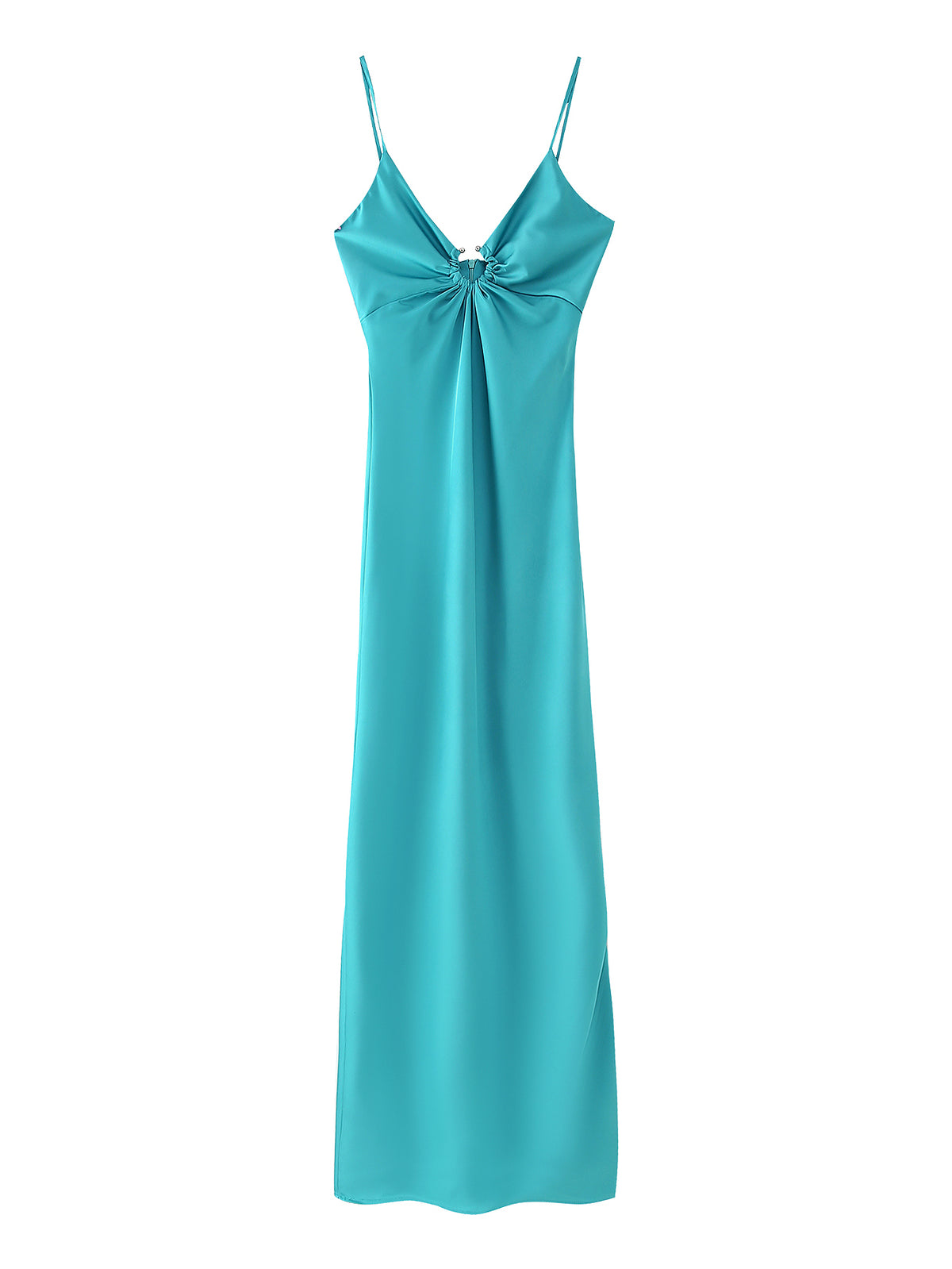 Women's Clothing Long Hollow Out Cutout Decorative Satin Sling Dress