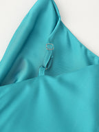Women's Clothing Long Hollow Out Cutout Decorative Satin Sling Dress