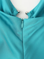 Women's Clothing Long Hollow Out Cutout Decorative Satin Sling Dress