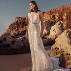 Women's Silver Sequin V-Neck Cami Maxi Dress