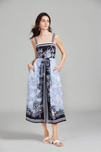 Women's 's Printed Halter A-Line Maxi Dress
