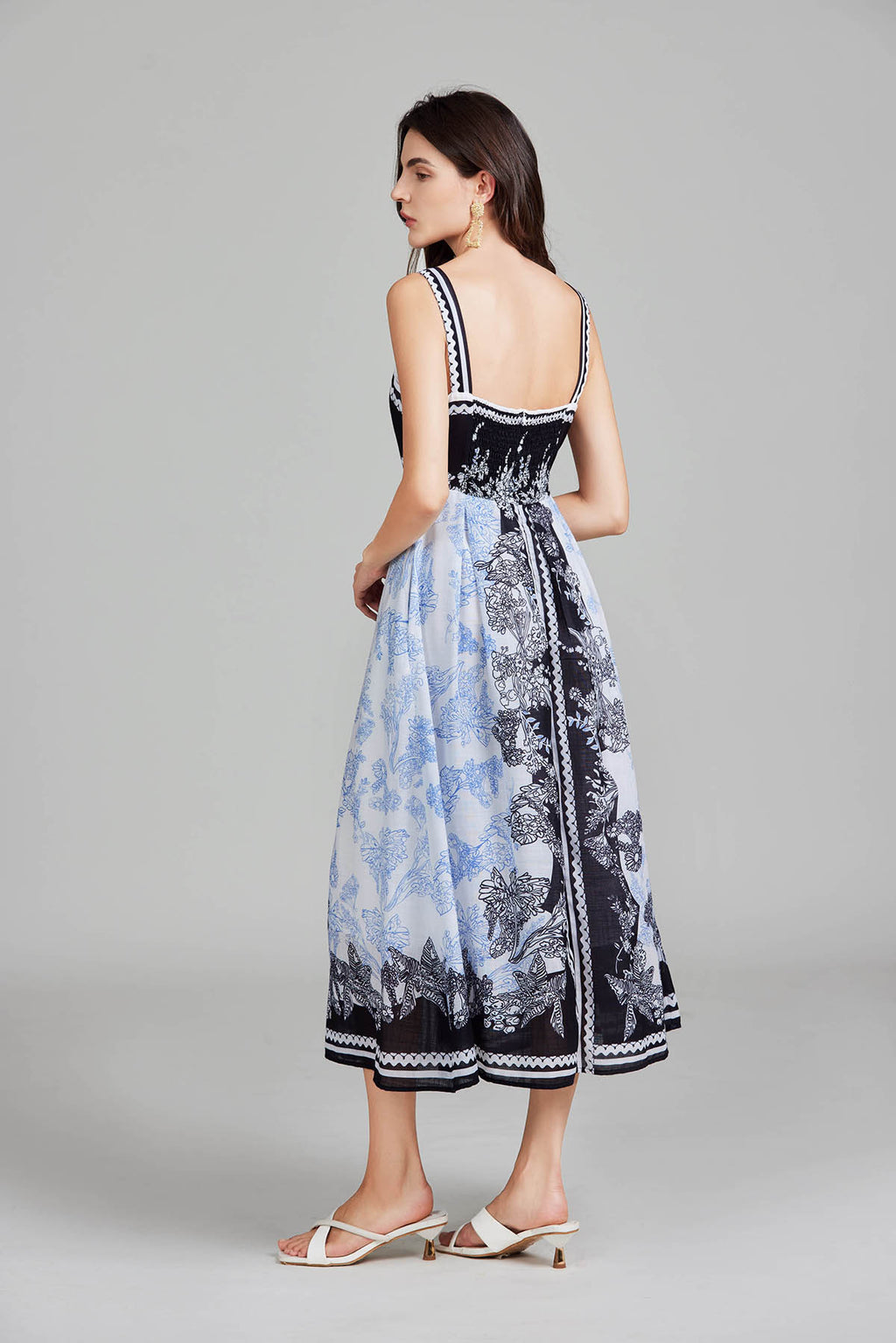 Women's 's Printed Halter A-Line Maxi Dress