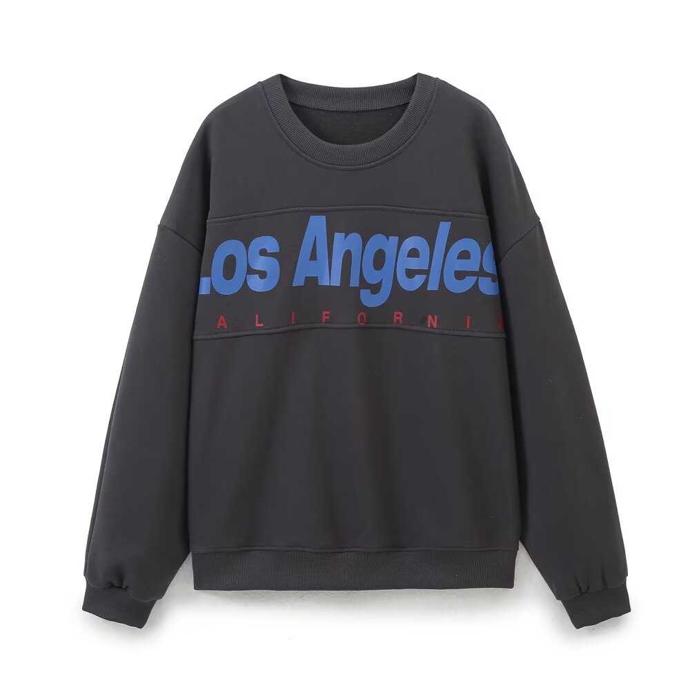 Fall Fashionable Printed Washed Sweatshirt Two-Piece Set