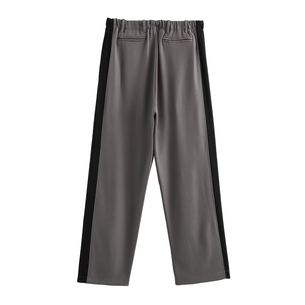 Spring And Autumn Casual Matching Color Pants Two-Piece Set