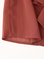 Women's Fall Women Clothing Stylish Simple Ruffled Chiffon Long Sleeve Top