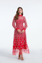 Women's 's Long-Sleeve Sequin A-Line Dress