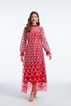 Women's 's Long-Sleeve Sequin A-Line Dress