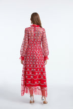 Women's 's Long-Sleeve Sequin A-Line Dress