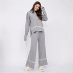 Knitted Top And Pants Two-Piece Sets