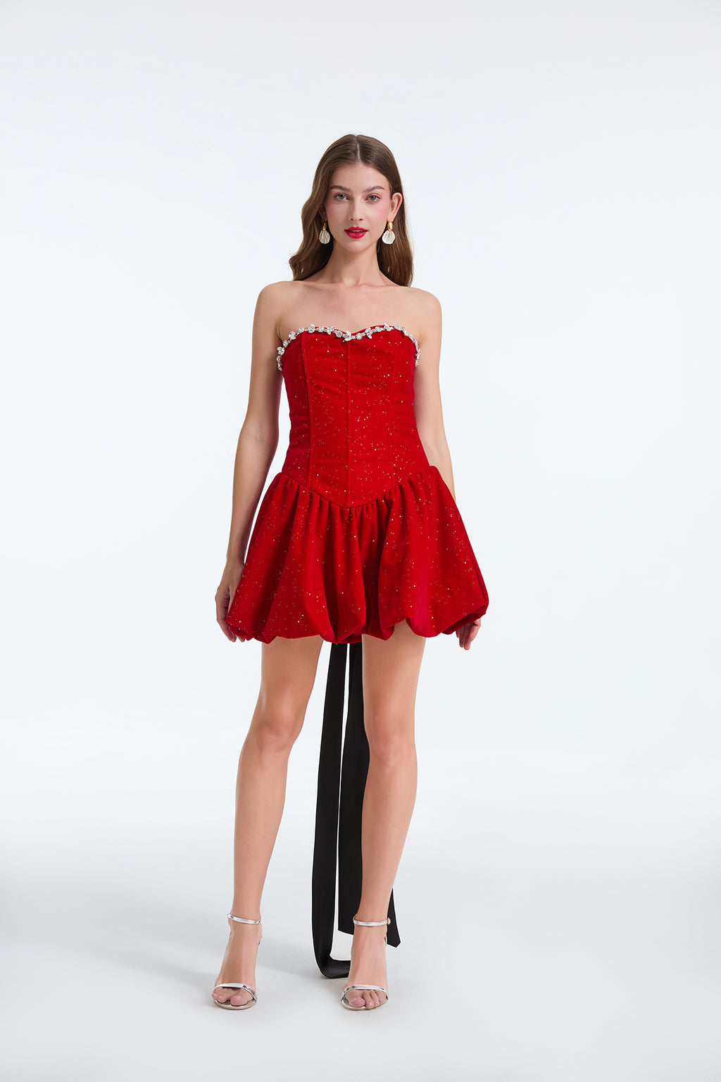 Women's 's Sleeveless Bow Formal Dress