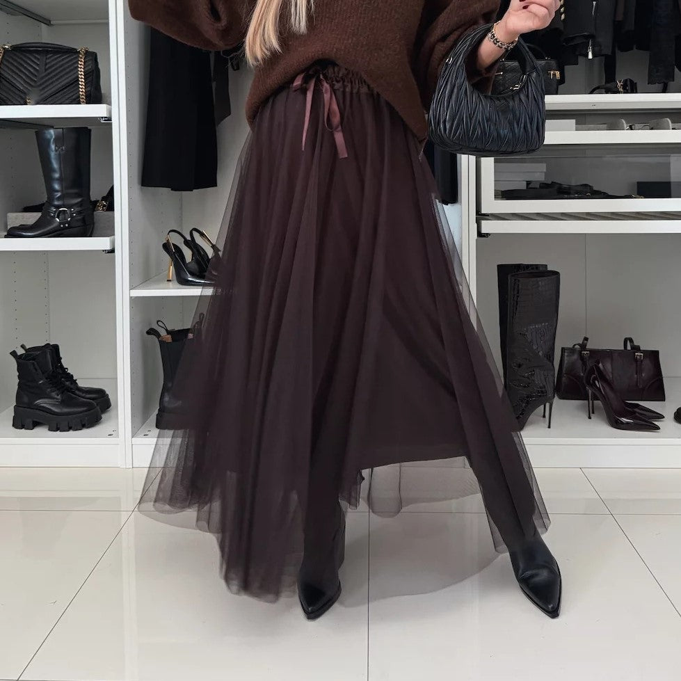 Mesh Big Hem Skirt