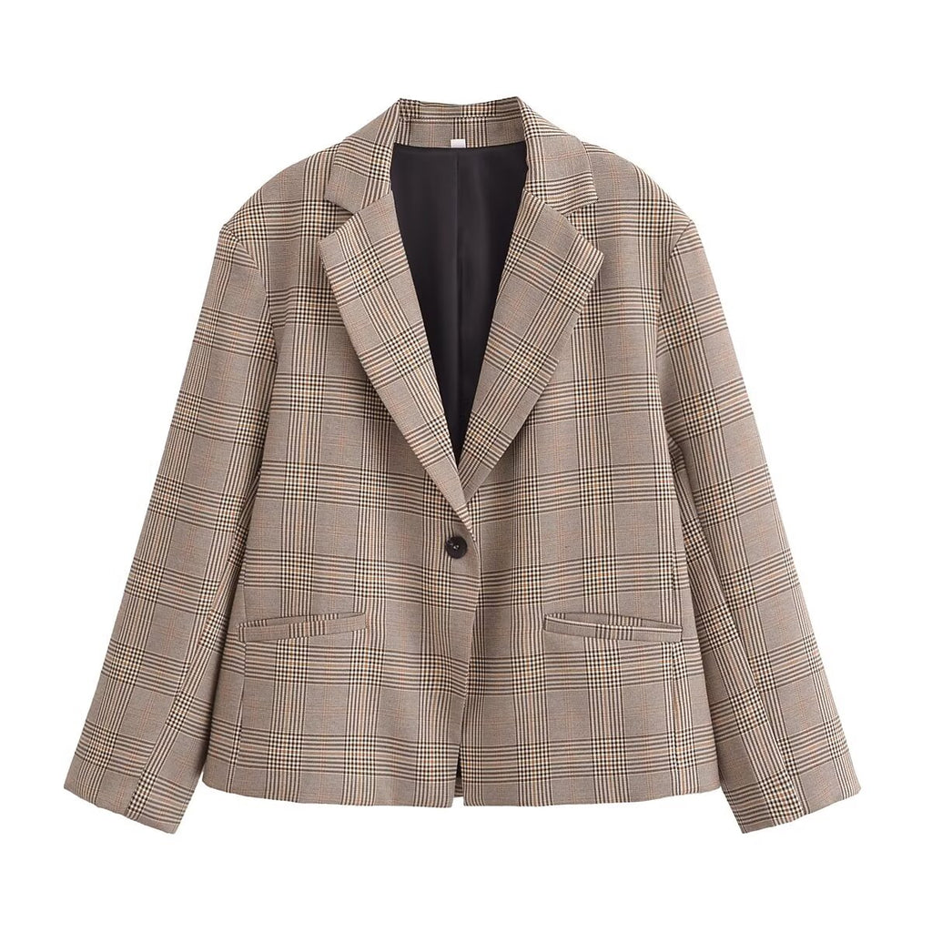 Women's Winter Long Sleeve Collared Blazer and Skirt Two-Piece Set