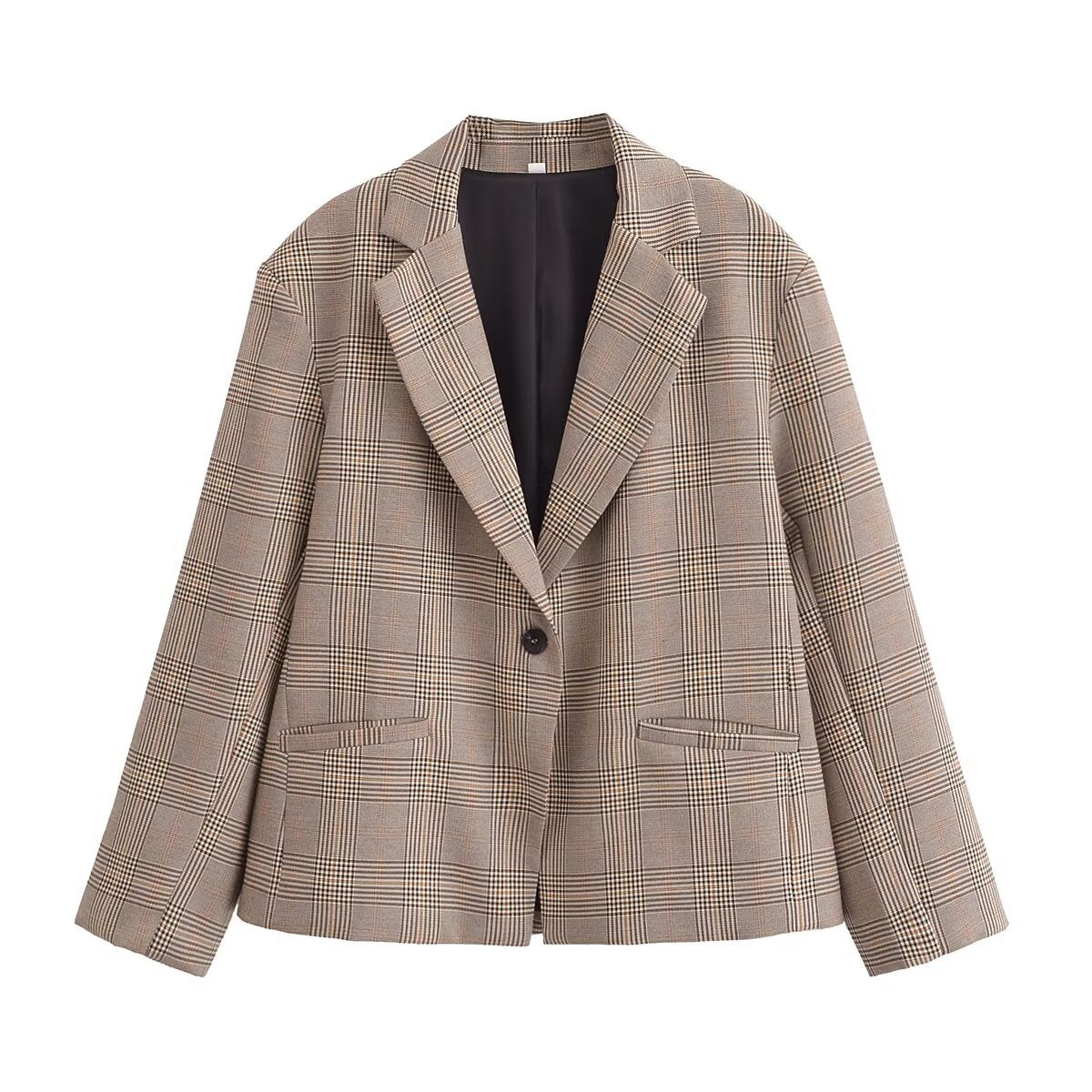 Women's Winter Long Sleeve Collared Blazer and Skirt Two-Piece Set