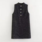 Women's Women Clothing Opening Design Silk Satin Texture Mini Dress