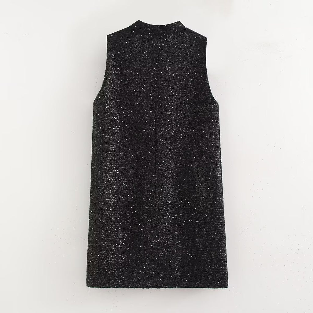 Women's Women Clothing Opening Design Silk Satin Texture Mini Dress